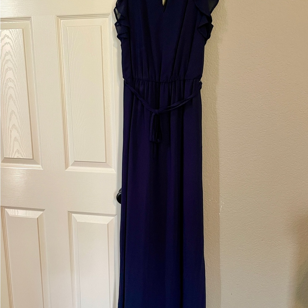 F&F Blue Sleeveless V-Neck Gown